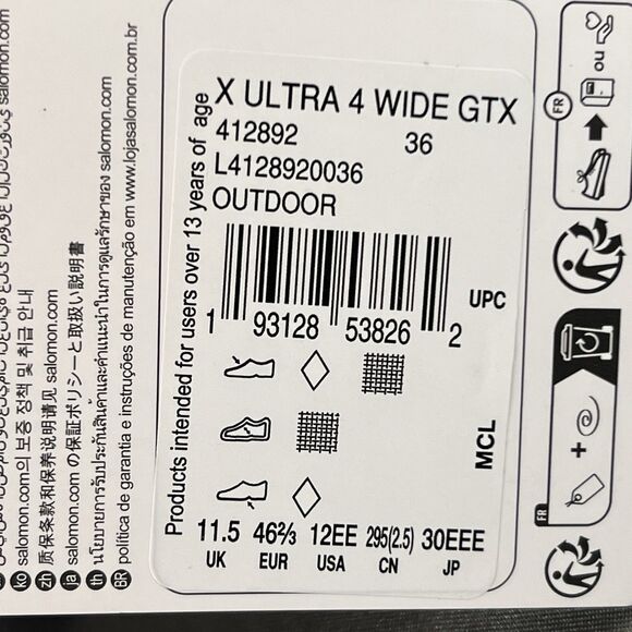 Salomon X Ultra 4 GTX Hiking Sneakers Men's 12 Wide Walking Trail Shoes Gorpcore - Picture 10 of 17